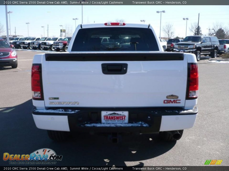 2010 GMC Sierra 1500 Denali Crew Cab AWD Summit White / Cocoa/Light Cashmere Photo #4