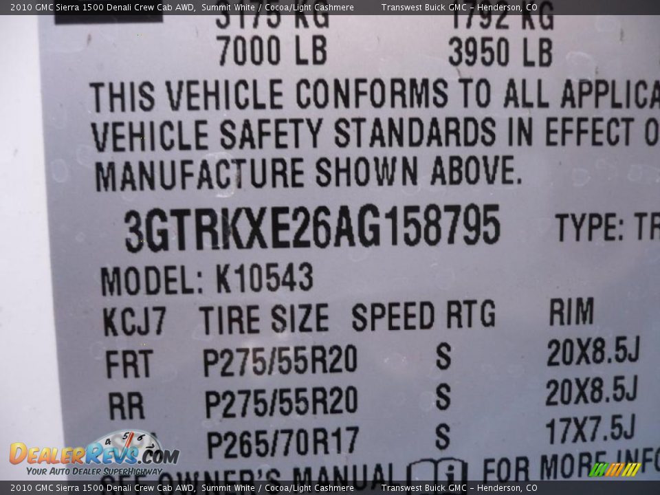 2010 GMC Sierra 1500 Denali Crew Cab AWD Summit White / Cocoa/Light Cashmere Photo #10
