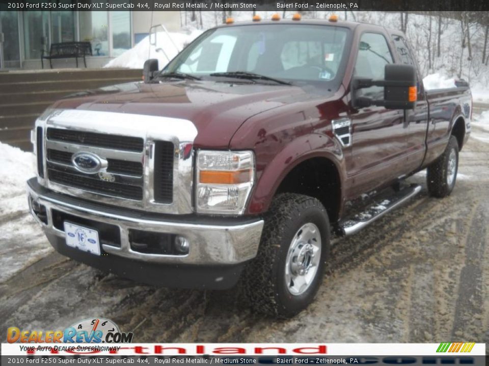 2010 Ford F250 Super Duty XLT SuperCab 4x4 Royal Red Metallic / Medium Stone Photo #2