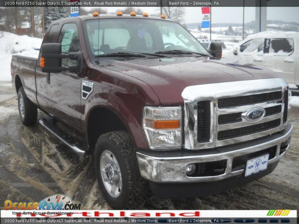 2010 Ford F250 Super Duty XLT SuperCab 4x4 Royal Red Metallic / Medium Stone Photo #4