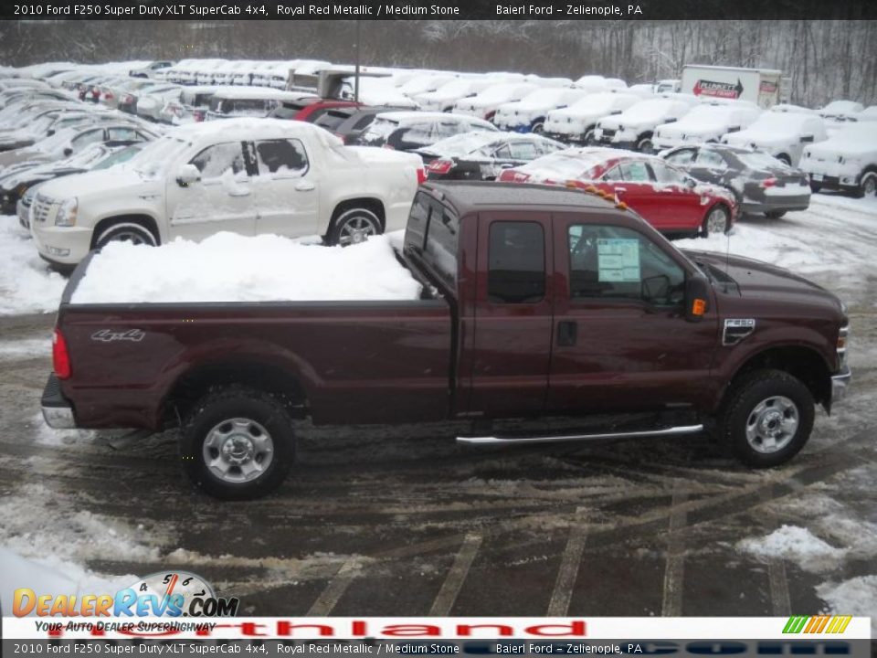2010 Ford F250 Super Duty XLT SuperCab 4x4 Royal Red Metallic / Medium Stone Photo #5