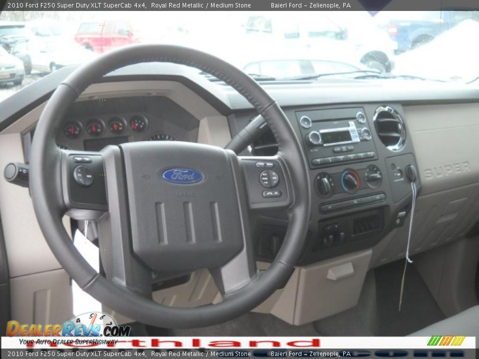 2010 Ford F250 Super Duty XLT SuperCab 4x4 Royal Red Metallic / Medium Stone Photo #14