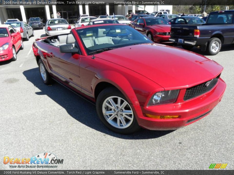 2008 Ford Mustang V6 Deluxe Convertible Torch Red / Light Graphite Photo #1