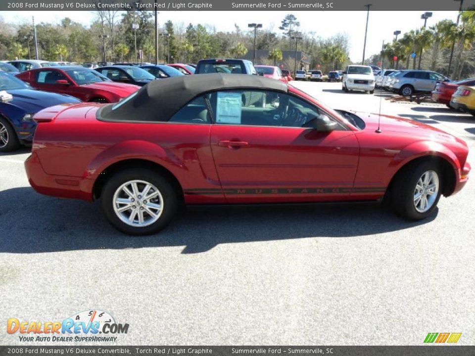 2008 Ford Mustang V6 Deluxe Convertible Torch Red / Light Graphite Photo #10