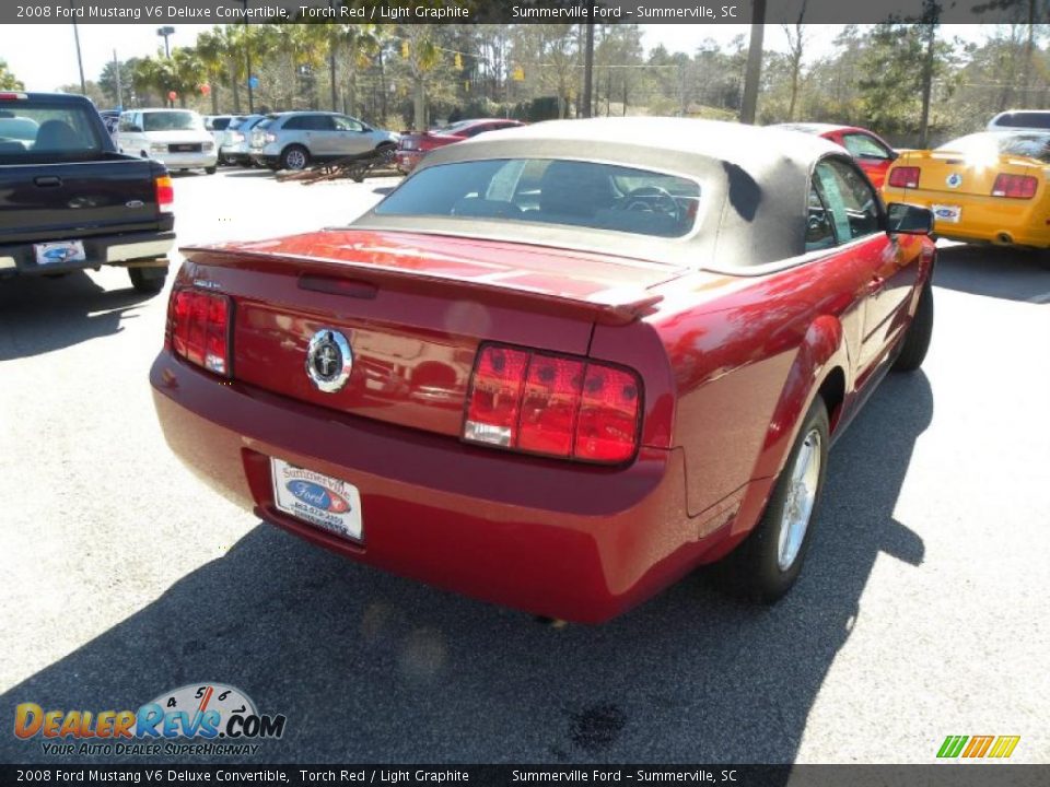 2008 Ford Mustang V6 Deluxe Convertible Torch Red / Light Graphite Photo #11
