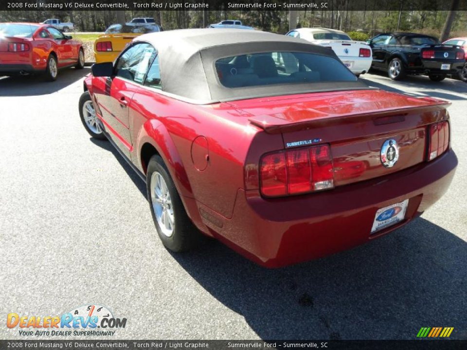 2008 Ford Mustang V6 Deluxe Convertible Torch Red / Light Graphite Photo #13