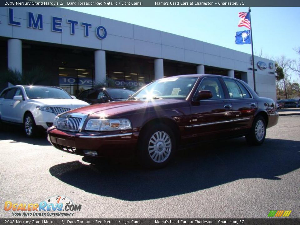 2008 Mercury Grand Marquis LS Dark Toreador Red Metallic / Light Camel Photo #2