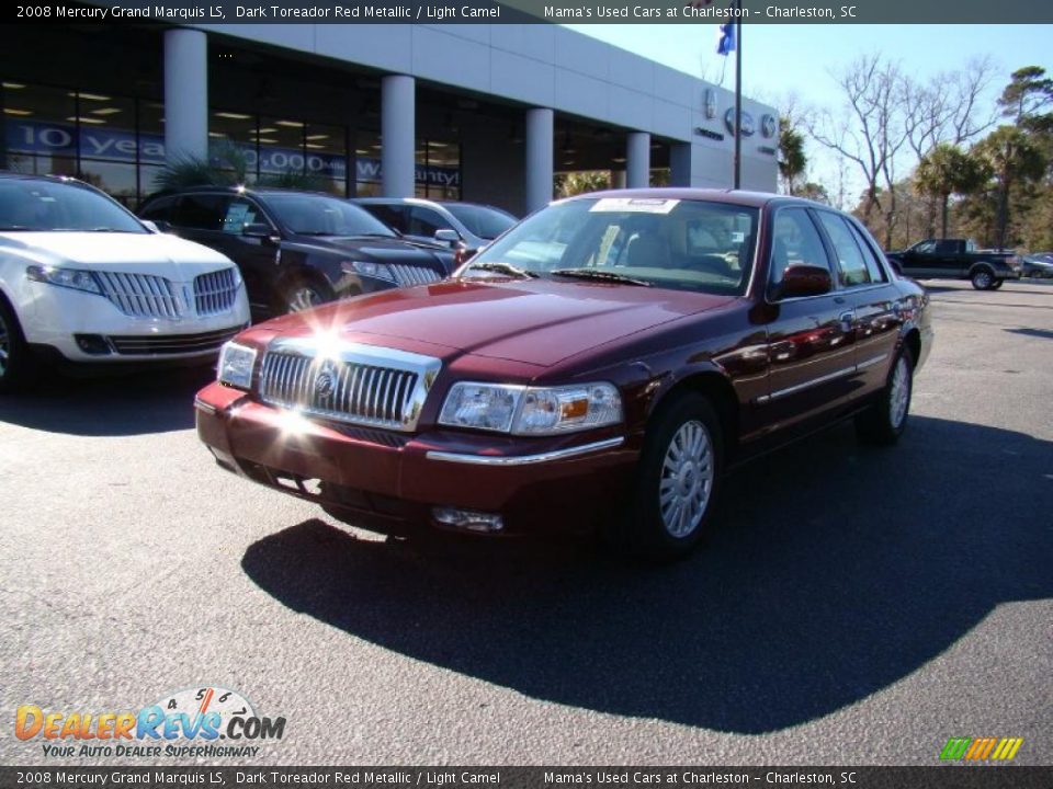 2008 Mercury Grand Marquis LS Dark Toreador Red Metallic / Light Camel Photo #4