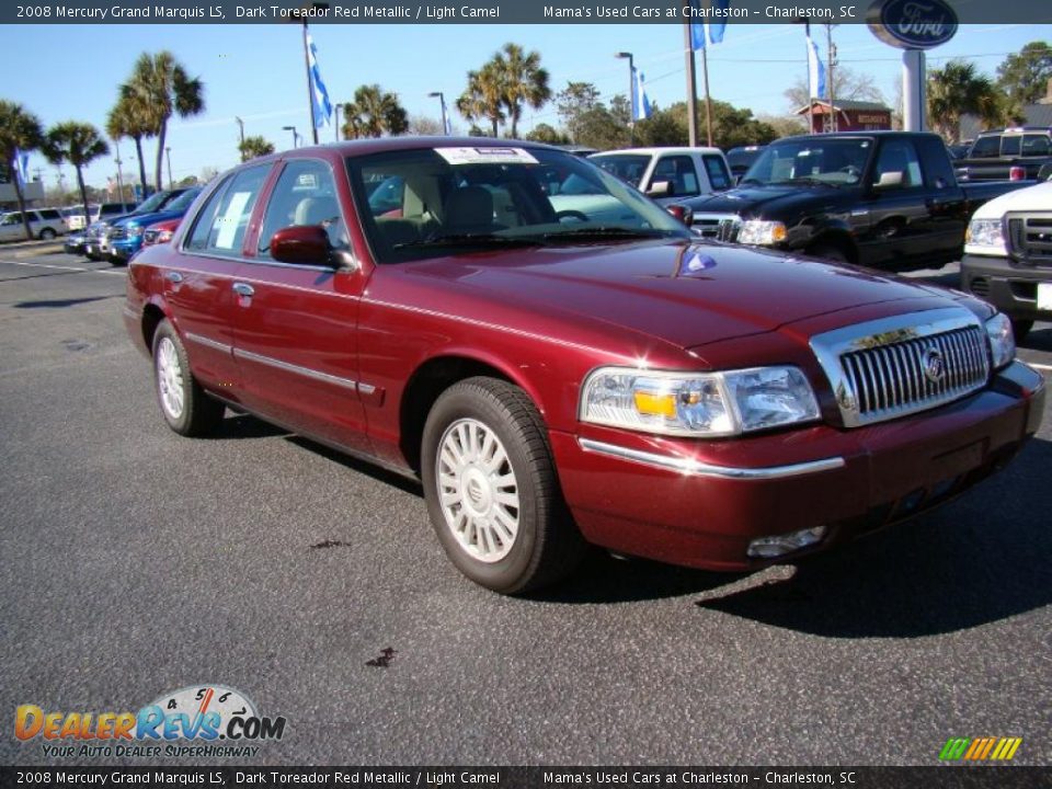 2008 Mercury Grand Marquis LS Dark Toreador Red Metallic / Light Camel Photo #5