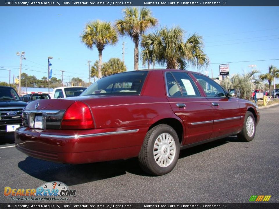2008 Mercury Grand Marquis LS Dark Toreador Red Metallic / Light Camel Photo #7