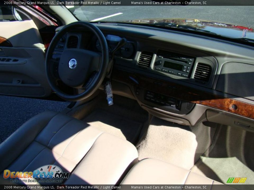 2008 Mercury Grand Marquis LS Dark Toreador Red Metallic / Light Camel Photo #18