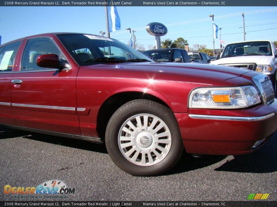 2008 Mercury Grand Marquis LS Dark Toreador Red Metallic / Light Camel Photo #30