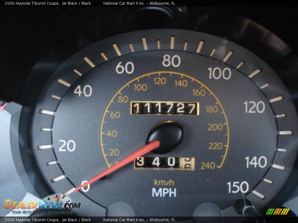 2000 Hyundai Tiburon Coupe Jet Black / Black Photo #10