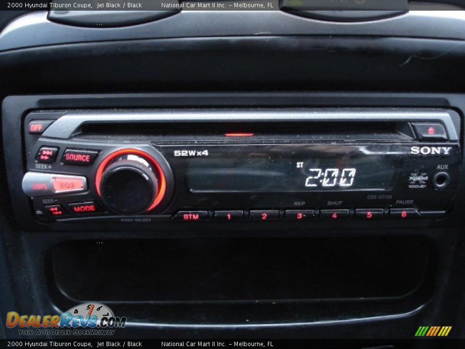2000 Hyundai Tiburon Coupe Jet Black / Black Photo #11