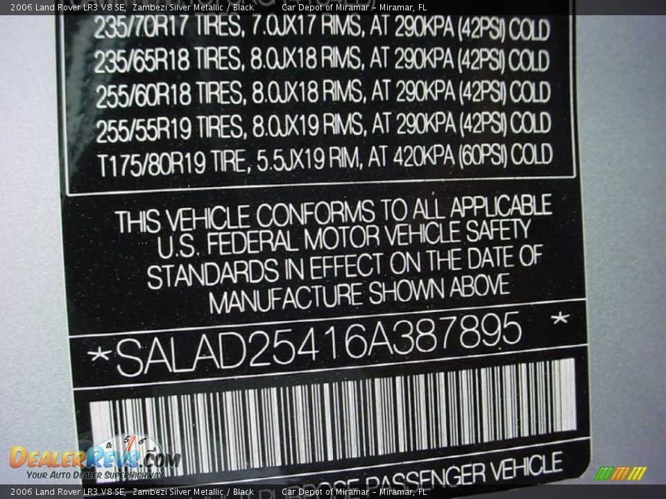 2006 Land Rover LR3 V8 SE Zambezi Silver Metallic / Black Photo #20