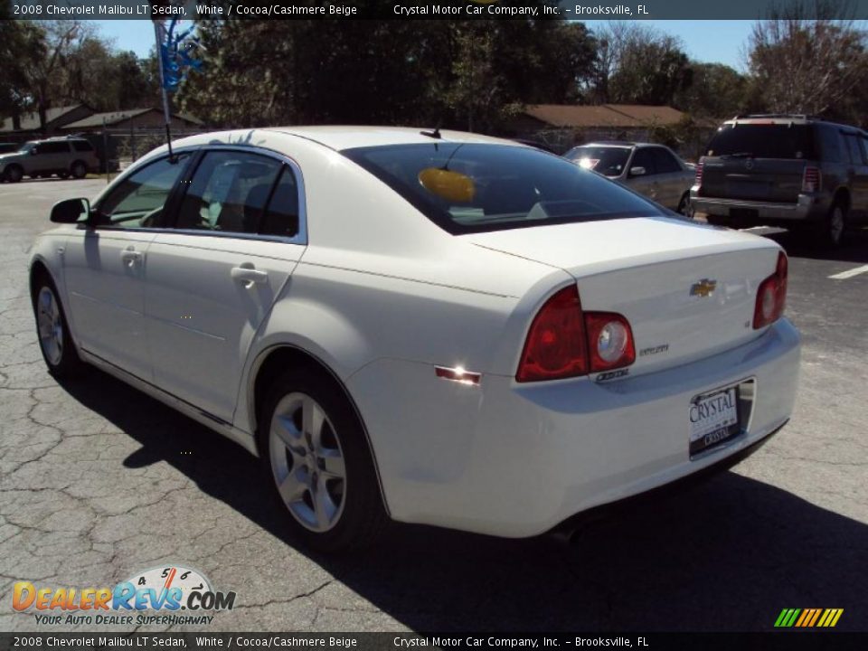 2008 Chevrolet Malibu LT Sedan White / Cocoa/Cashmere Beige Photo #3