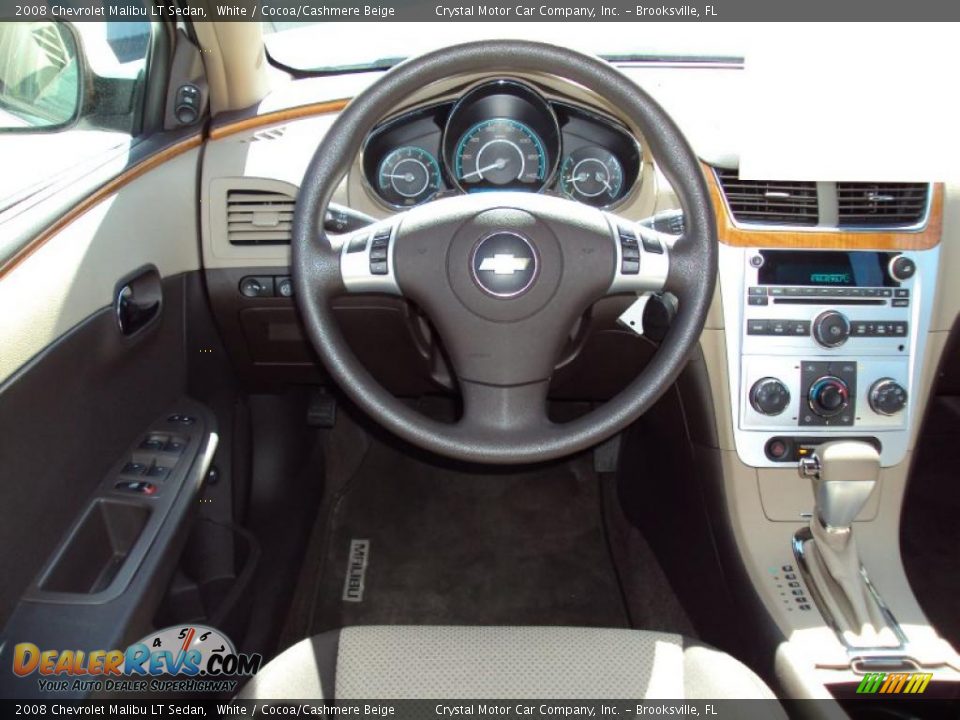 2008 Chevrolet Malibu LT Sedan White / Cocoa/Cashmere Beige Photo #6