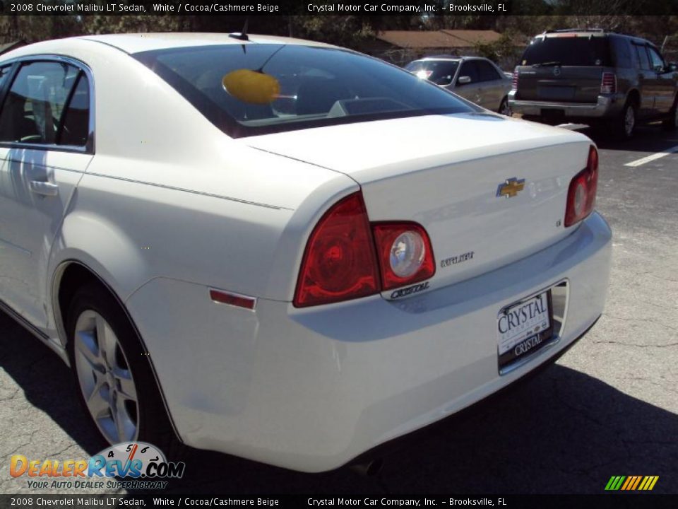 2008 Chevrolet Malibu LT Sedan White / Cocoa/Cashmere Beige Photo #7