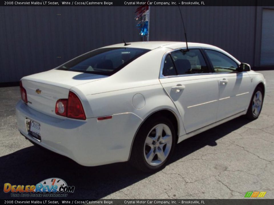 2008 Chevrolet Malibu LT Sedan White / Cocoa/Cashmere Beige Photo #8