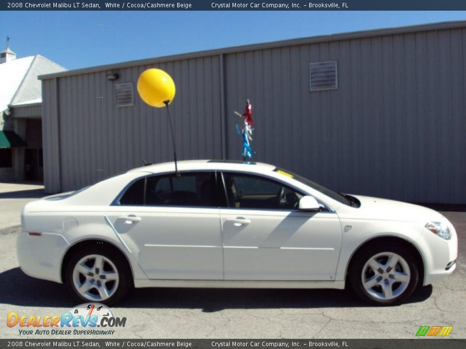 2008 Chevrolet Malibu LT Sedan White / Cocoa/Cashmere Beige Photo #9