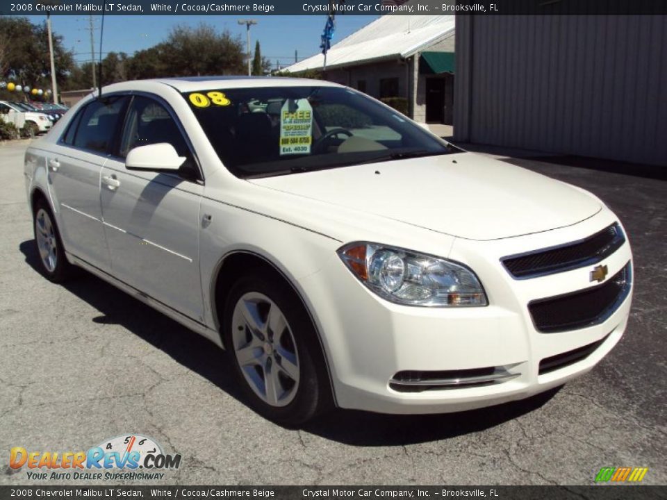 2008 Chevrolet Malibu LT Sedan White / Cocoa/Cashmere Beige Photo #10