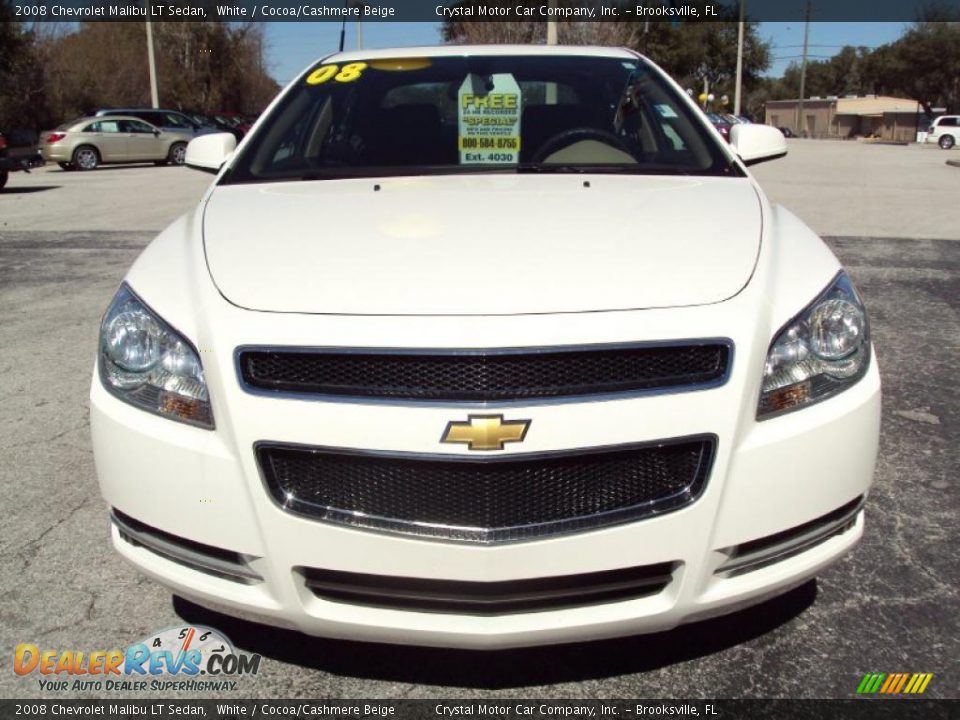 2008 Chevrolet Malibu LT Sedan White / Cocoa/Cashmere Beige Photo #13