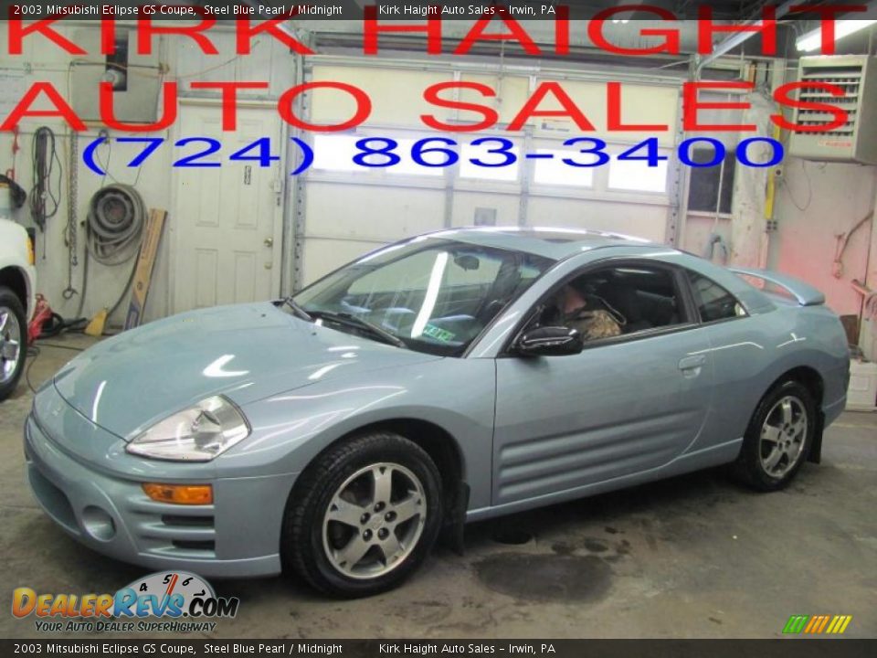 2003 Mitsubishi Eclipse GS Coupe Steel Blue Pearl / Midnight Photo #1