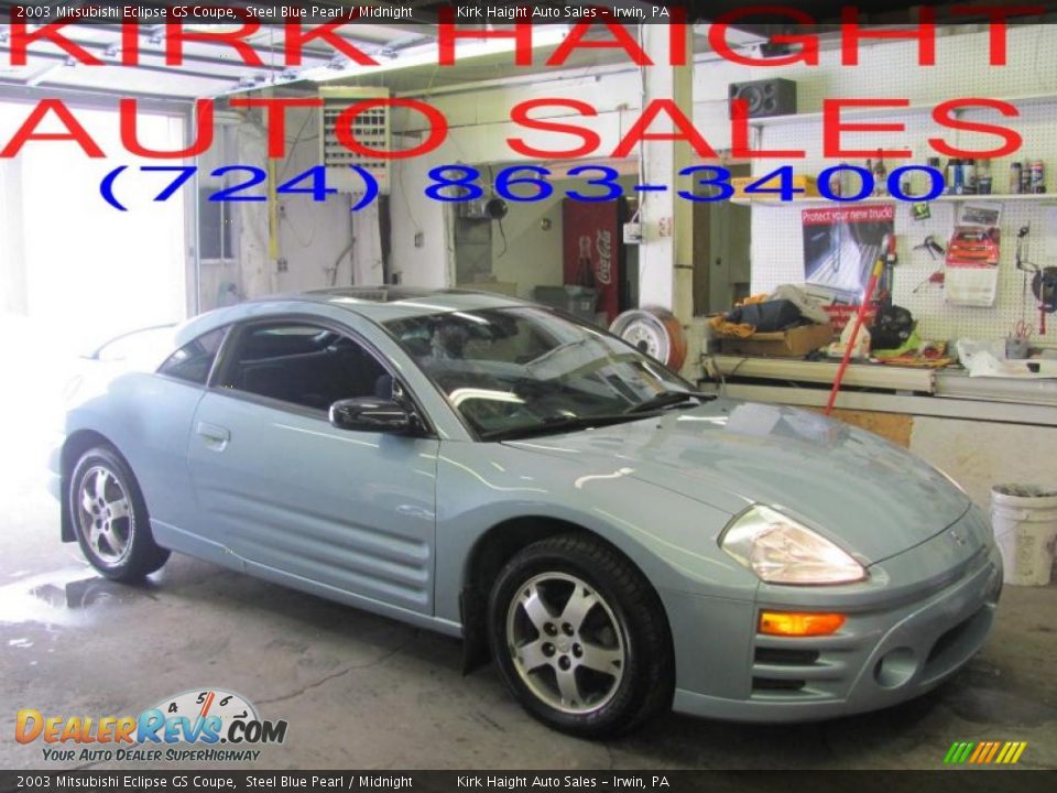 2003 Mitsubishi Eclipse GS Coupe Steel Blue Pearl / Midnight Photo #2