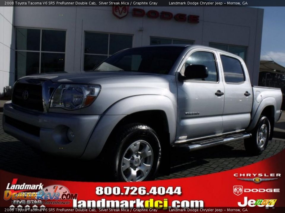 2008 Toyota Tacoma V6 SR5 PreRunner Double Cab Silver Streak Mica / Graphite Gray Photo #1
