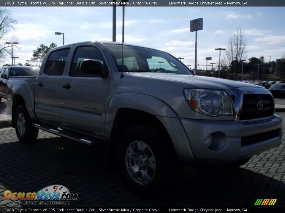 2008 Toyota Tacoma V6 SR5 PreRunner Double Cab Silver Streak Mica / Graphite Gray Photo #7