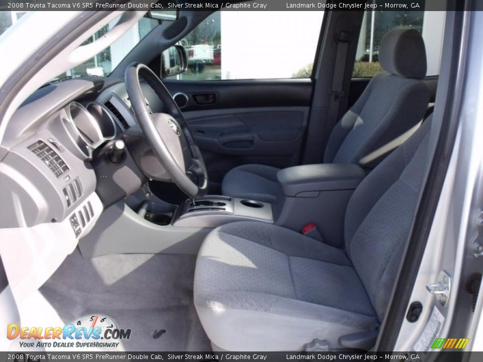 2008 Toyota Tacoma V6 SR5 PreRunner Double Cab Silver Streak Mica / Graphite Gray Photo #10