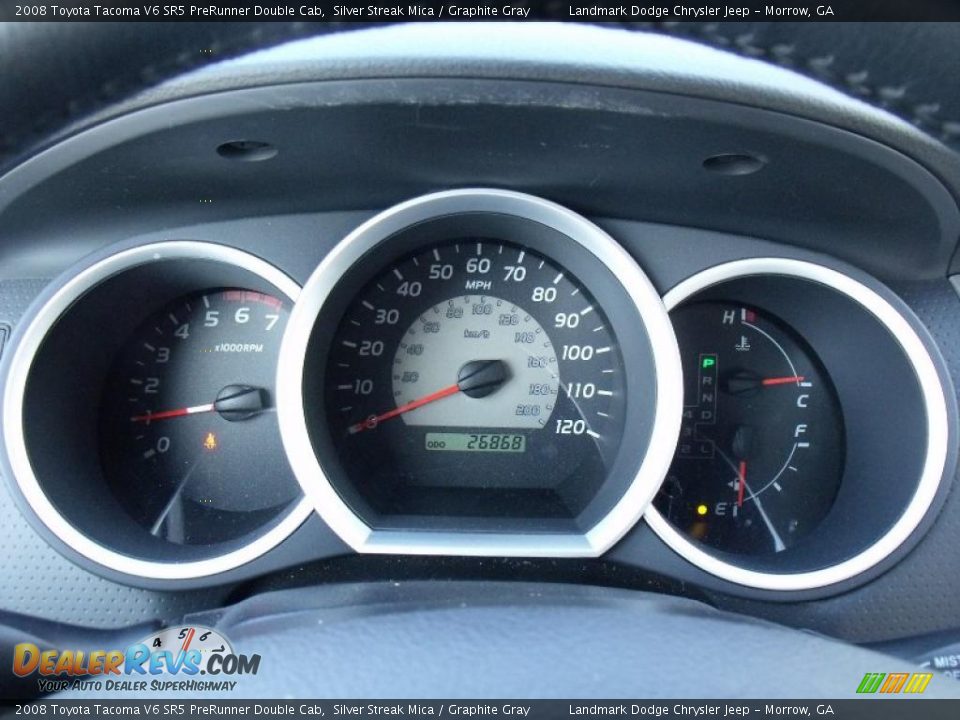 2008 Toyota Tacoma V6 SR5 PreRunner Double Cab Silver Streak Mica / Graphite Gray Photo #25