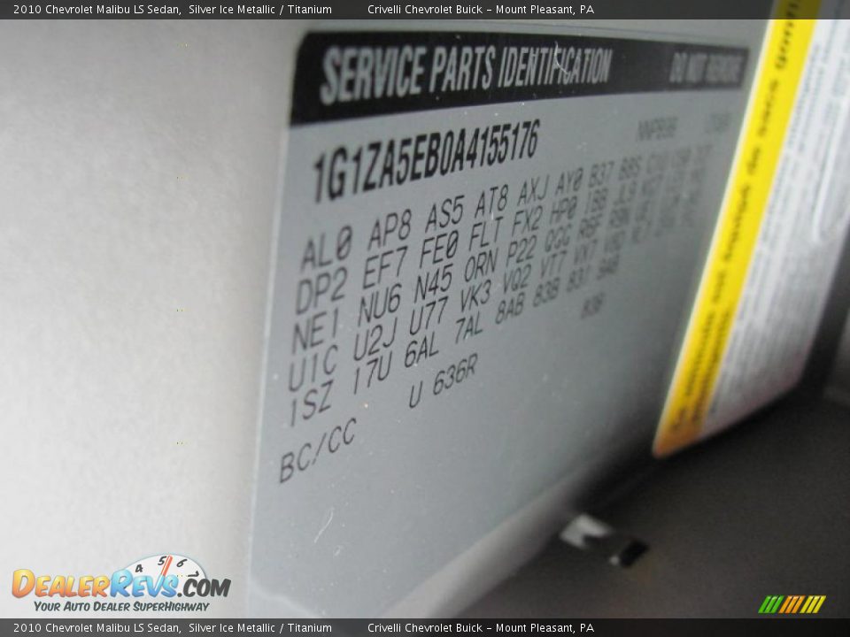 2010 Chevrolet Malibu LS Sedan Silver Ice Metallic / Titanium Photo #31