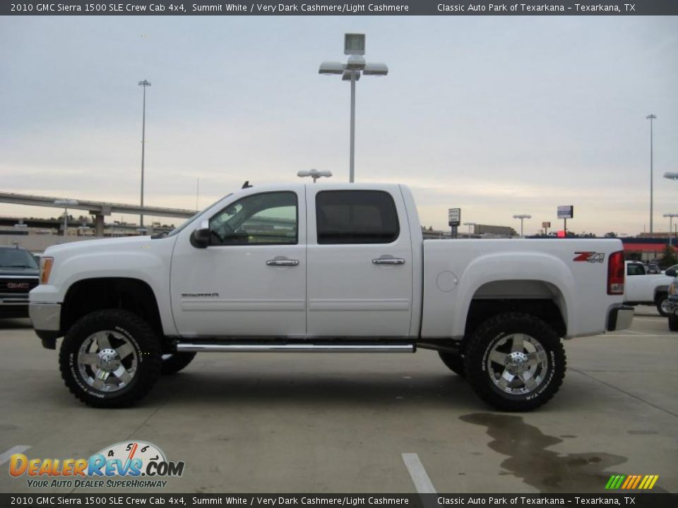 2010 GMC Sierra 1500 SLE Crew Cab 4x4 Summit White / Very Dark Cashmere/Light Cashmere Photo #6