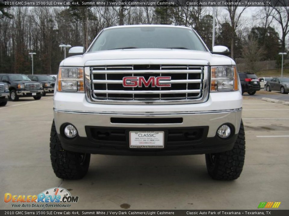 2010 GMC Sierra 1500 SLE Crew Cab 4x4 Summit White / Very Dark Cashmere/Light Cashmere Photo #8