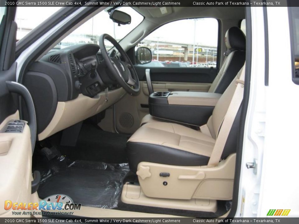 2010 GMC Sierra 1500 SLE Crew Cab 4x4 Summit White / Very Dark Cashmere/Light Cashmere Photo #12