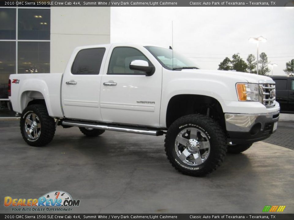 2010 GMC Sierra 1500 SLE Crew Cab 4x4 Summit White / Very Dark Cashmere/Light Cashmere Photo #25