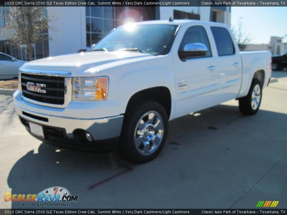 2010 GMC Sierra 1500 SLE Texas Edition Crew Cab Summit White / Very Dark Cashmere/Light Cashmere Photo #1