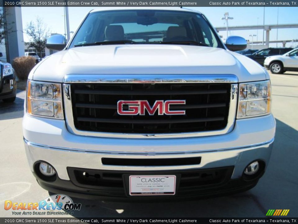 2010 GMC Sierra 1500 SLE Texas Edition Crew Cab Summit White / Very Dark Cashmere/Light Cashmere Photo #5