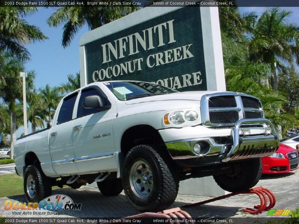 2003 Dodge Ram 1500 SLT Quad Cab 4x4 Bright White / Dark Slate Gray Photo #1