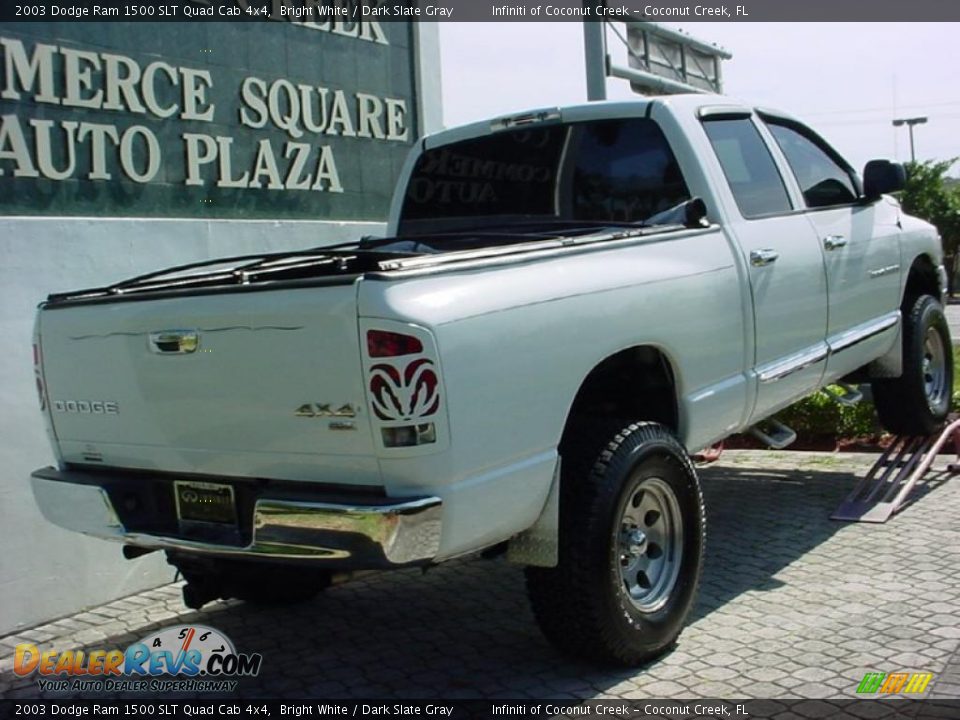 2003 Dodge Ram 1500 SLT Quad Cab 4x4 Bright White / Dark Slate Gray Photo #7