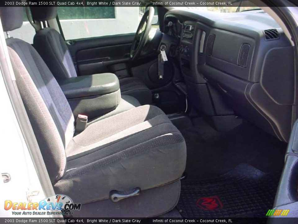 2003 Dodge Ram 1500 SLT Quad Cab 4x4 Bright White / Dark Slate Gray Photo #12