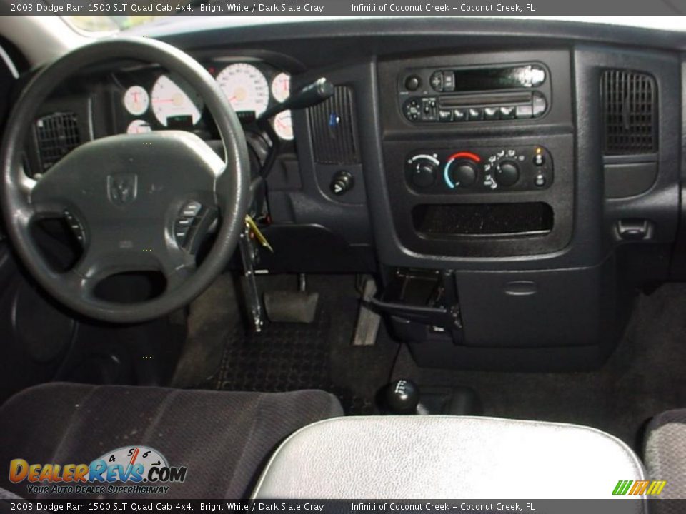2003 Dodge Ram 1500 SLT Quad Cab 4x4 Bright White / Dark Slate Gray Photo #17