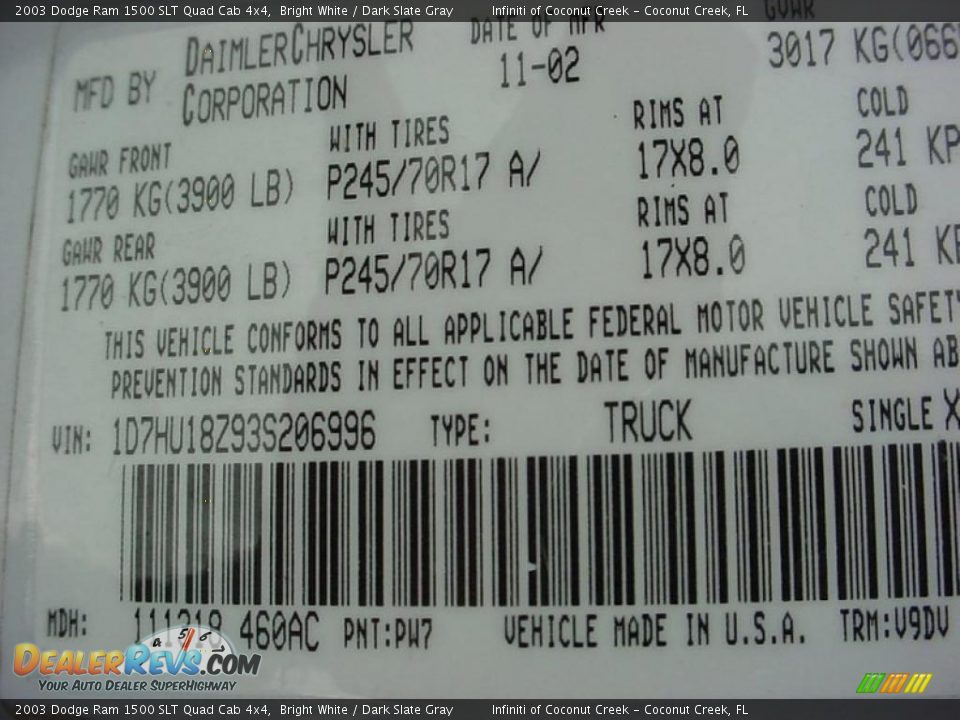 2003 Dodge Ram 1500 SLT Quad Cab 4x4 Bright White / Dark Slate Gray Photo #22