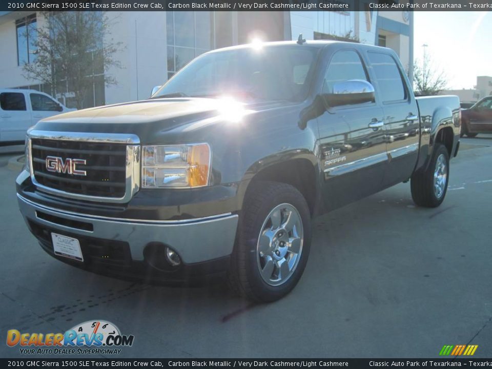 2010 GMC Sierra 1500 SLE Texas Edition Crew Cab Carbon Black Metallic / Very Dark Cashmere/Light Cashmere Photo #1
