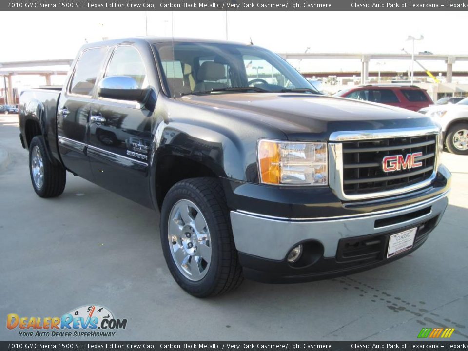 2010 GMC Sierra 1500 SLE Texas Edition Crew Cab Carbon Black Metallic / Very Dark Cashmere/Light Cashmere Photo #2