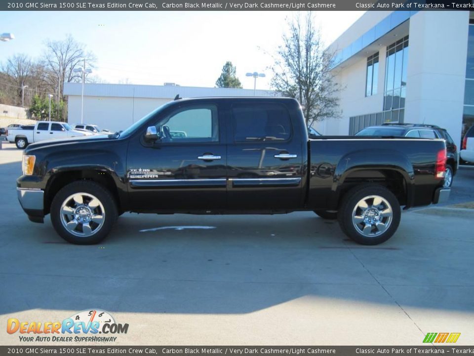2010 GMC Sierra 1500 SLE Texas Edition Crew Cab Carbon Black Metallic / Very Dark Cashmere/Light Cashmere Photo #3
