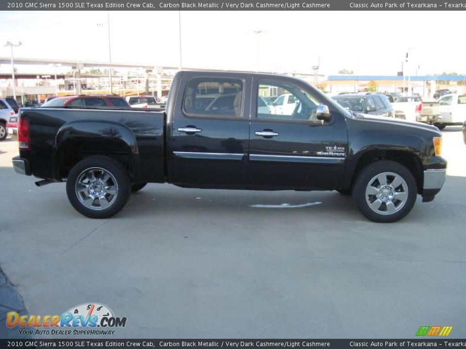 2010 GMC Sierra 1500 SLE Texas Edition Crew Cab Carbon Black Metallic / Very Dark Cashmere/Light Cashmere Photo #4