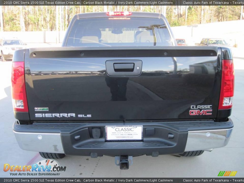 2010 GMC Sierra 1500 SLE Texas Edition Crew Cab Carbon Black Metallic / Very Dark Cashmere/Light Cashmere Photo #6