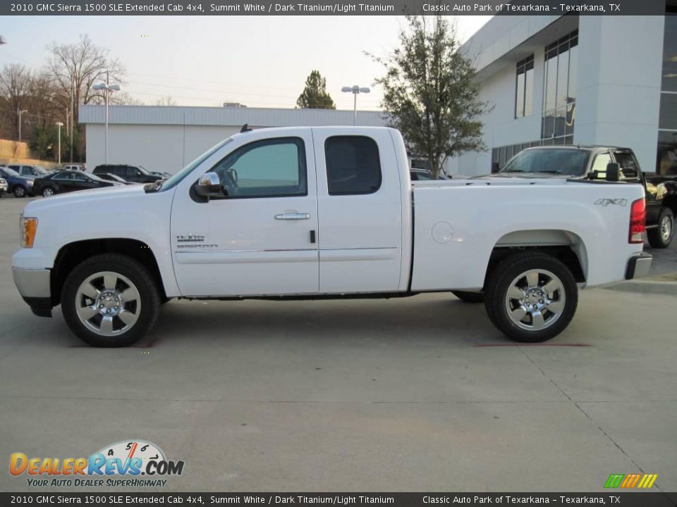 2010 GMC Sierra 1500 SLE Extended Cab 4x4 Summit White / Dark Titanium/Light Titanium Photo #3